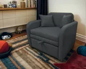 Крісло розкладне м'яке Tobi Sho Юніор-0.7 для дітей велюр Magic Dark Grey, 880х800х800 мм