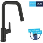 Змішувач для кухні із висувною лійкою GROHE Eurosmart New чорний 306192430 306312430