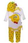 Комплект боді, штани, трикотажний шапочка Смайл жовтий 62 см (36916)