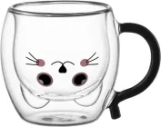 Набір чашок із ручками та подвійними стінками Ardesto Animals Боросилікатне скло Прозорий 250 мл х 2 шт (AR2625BAR)
