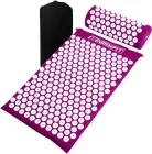 Масажний килимок Easyfit мат акупунктурний-аплікатор Кузнєцова + валик-масажер для тіла EF-2709-VW Фіолетовий з білим (56002965)
