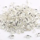Бісер стеклярус гвинтовий блискучий 3,7х9 мм 25 г Сріблястий