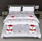 Тканина бязь GOLD для постільної білизни новорічний принт ведмедики 120г/м2 220см 1м.п.