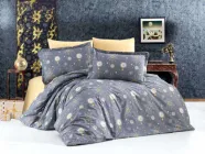 Тканина поплін для постільної білизни новорічний принт сніжинки 125г/м2 240см 1м.п.