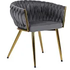 Стілець для кухні та вітальні Mebel Elit CAPRI Сірий Велюр (ME.CAPRI/P/ZL/V/K)