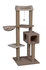 Ігровий комплекс Мур-Мяу Преміум-2 з будинком , іграшкою та лежанками для великих котів та кішок в сизалевій мотузці Коричнево-бежевий МТ