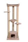 Ігровий комплекс Мур-Мяу Вежа з будинком , іграшкою та лежанками для великих котів та кішок в сизалевій мотузці Капучино МТ