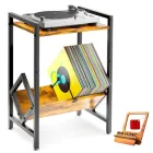 Стіл органайзер для вінілового програвача 112Pens Record Player Stand з тримачем для платівок 2 яруси (B0CJV1SQB2)