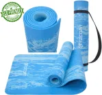 Килимок для йоги та фітнесу TECOFIT EVA 173x61x0.6 см Синій мармур + чохол-сумка в подарунок (TOP240214835)
