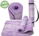 Килимок для йоги та фітнесу TECOFIT EVA 173x61x0.6 см Фіолетовий мармур + чохол-сумка в подарунок (TOP240214835/1)