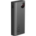 Портативний павербанк Baseus Adaman Metal 20000 mAh 22.5W з технологією QC3.0+PD3.0 (Model PPAD000101) з LED-дисплеєм + кабель в комплекті Чорний