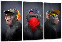 Модульна картина Три мавпи "Gangster Monkey" Art-480_3 (53х100см)