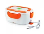 Електричний ланч бокс Lunchbox з підігрівом 220V помаранчевий, контейнер-термос для їжі, обідів, місткий судочок