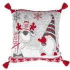 Подушка декоративна Прованс в'язана Веселі сірі гноми 45х45 см (37491) (4823093466425)