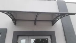 Готовий збірний навіс (дашок) над дверима Dash'Ok 2.05x1.5 м Style, чорний, кронштейн, моноліт 3 мм, бронза