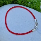 Браслет із плетеної червоної нитки зі срібним замком 925° проби (305/3-16)