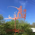 Флюгер на дах Рибалка, колір мідь, вітряк на будинок