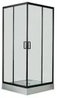 Душова кабіна з посиленим піддоном Dusel А-513HB, 100х100х210, двері розсувні, скло прозоре, профіль чорний