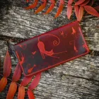 Жіночий гаманець з натуральної шкіри ручної роботи KAFA "Кішки" червоний (m2602)