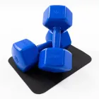 Гантелі для фітнесу пластикові цільні (нерозбірні) + килимок OSPORT Lite 2шт по 5 кг (OF-0120) Синій