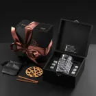 Камені для охолодження віскі Темна коробка + Келих Bohemia Diamond 280 мл + мішечок + щипці + підставка + 6 каменів