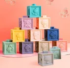 Набір розвиваючих сенсорних кубиків 1004 силіконові тактильні кубики в наборі з 12 шт Монтесорі