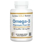 Омега-3 California Gold Nutrition Риб'ячий жир преміум-класу для серця, мозку та нервової системи 180 DHA/120 EPA 100 желатинових м'яких таблеток