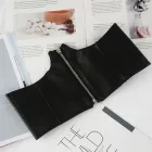 Широкий пояс ремінь ремінець поясок на блискавці Honey Fashion Accessories One Size чорний (16-14)