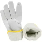 Універсальні зимові робочі рукавички BDA. L/9. Шкіра + хутро. Сірий. Краги. Господарські зимові рукавички