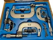 Набір 4 шт цифрових мікрометрів NSK 0-25 мм/25-50 мм/50-75 мм/75-100 мм Японія в дерев'яному кейсі