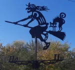 Флюгер маленький на дах Відьма Баба Яга 3, вітряк на альтанку, криницю, паркан