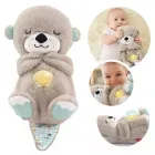 Дихаюча видра плюшева м'яка інтерактивна іграшка-нічник СІра