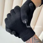 Сенсорні рукавиці в чорному кольорі з флісовим начосом унісекс