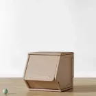 Пластиковий ящик для іграшок з кришкою Lumpurini Tabita S. Модульна секція для шафи в дитячу кімнату коричнева (ширина 30 см)