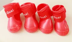 Гумові чоботи для котів водонепроникні Pet Style "Rain" Червоні 4