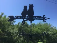 Флюгер маленький на дах Кіт із кішкою на даху, вітряк на альтанку, криницю, паркан
