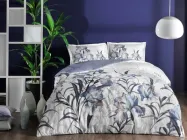 Односпальний комплект TAC Sarina Mor Сатин 160х220 см наволочки 50х70 см