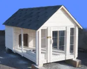 Міні вольєр з будкою із натуральної деревини 100х200 см білий