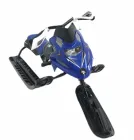 Дитячі кермові санки з гальмом та тяговим тросом Сині