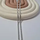 Срібний ланцюжок плоский ланцюг 45 см срібло 925 проби Родоване 3.57г nonna40