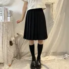 Спідниця по коліно в стилі аніме плісирована класична чорна 6542 104-128 (XS)