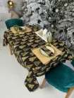 Скатертина водовідштовхуюча новорічна Delux Textil Нічні ялинки 140 х 110 см (367869)