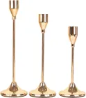 Підсвічники металеві , набір 3 шт (16,5, 19,5, 22,5 см) золотисті
