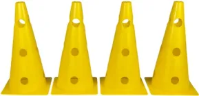 Набір конусів для спорту EasyFit EF-1679-4Y фішки для розмітки та футболу 31 см 4 шт Жовті (56003305)