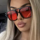 Сонцезахисні окуляри No Brand авіатор Daily іміджеві червоні з чорним