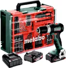 Акумуляторний дриль Metabo SB 18 L BL Set 18 В + два акумулятори + зарядний пристрій + пластиковий кофр з пересувною майстернею 78 компонентів (613157710)