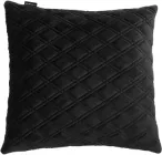 Автомобільна подушка EVAtech з алькантари великий ромб 40 x 40 см Чорна з чорною ниткою (SPBALHRBB)