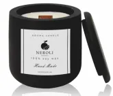 Аромасвічка соева NEROLI Полуниця з вершками 275 мл в гіпсовому кашпо Favilla чорна