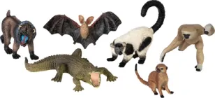 Набір фігурок Kids Team Сафарі Мандрил, Лемур сіфака, Гібон, Сурикат, Летюча миша, Крокодил (Q9899-C15_1)