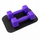 Гантелі для фітнесу пластикові цільні (нерозбірні) + килимок OSPORT Lite 2шт по 1 кг (OF-0214) Фіолетовий
